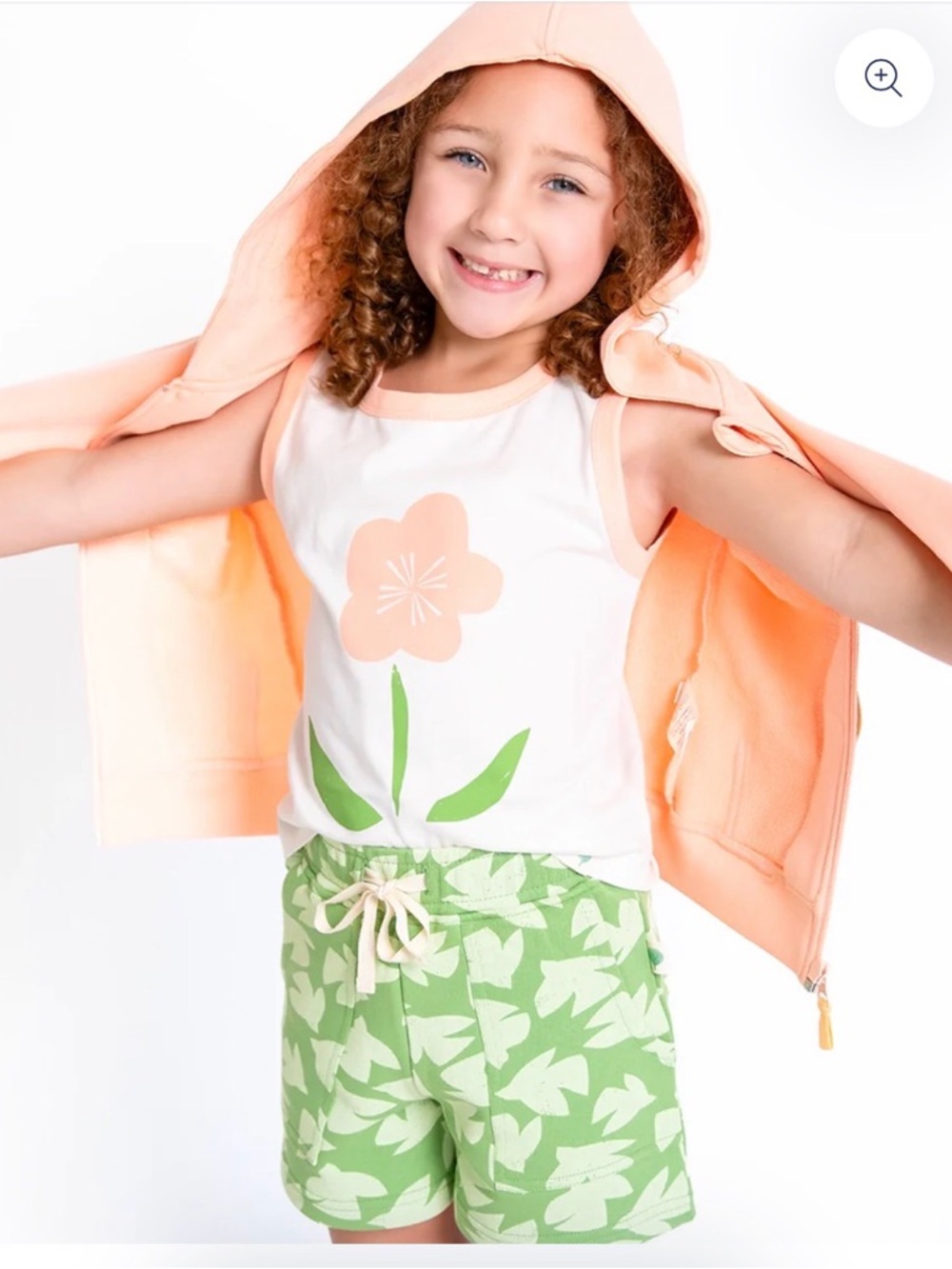 Girls Green Bird Print Drawstring Shorts